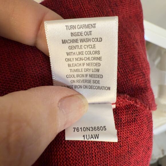 Live & Let Live Womens Sz L Red Abstract Floral Print Zip Up Hoodie Sweater#3434 - Picture 6 of 8